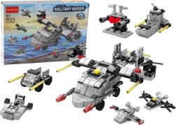 Blocchi da Costruzione Elicottero 6-in-1 Set di veicoli fai‑da‑te 117 pezzi.