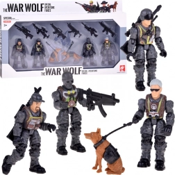 Grande set di action figure di soldati con cani – set da 12 pezzi
