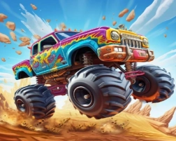 Pittura diamantata monster truck 30 × 40 cm