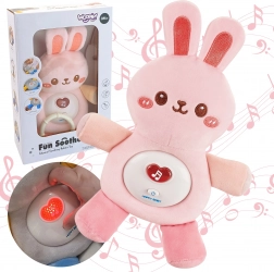 Woopie Baby coniglietto di peluche interattivo con ninnananne, luce e suoni – rosa