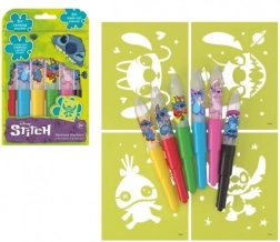 Pennarelli a soffio con stencil Lilo & Stitch, set di 6 pezzi in scatola 12 × 19 cm