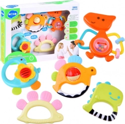 Set 5 sonagli e morso Dinosauri