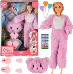 Woopie Royal bambola in costume da orsetto rosa – parco del divertimento