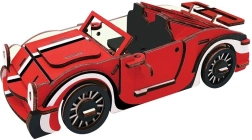 Puzzle 3D in legno Cabriolet rosso per bambini