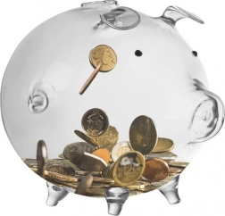 Salvadanaio trasparente a forma di maialino Ruhhy