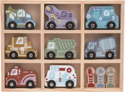 Set di macchinine in legno con mensola 2Kids Toys