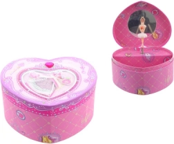 Scatola portagioie musicale a forma di cuore con ballerina