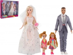 Bambola sposa e sposo con famiglia 30 cm in confezione regalo