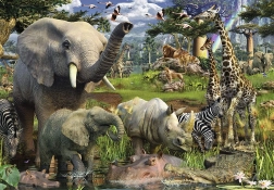 RAVENSBURGER Puzzle Animali alla pozza d’acqua 18.000 pezzi