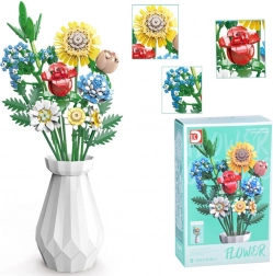 Set di costruzione tecnico – grande bouquet di fiori di campo con flacone, 618 pezzi