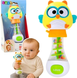 Sonaglio per neonati a forma di gufo con palline colorate 17 cm