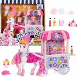 Wild Manes Candi unicorno con carretto di dolci e accessori, 22 pz