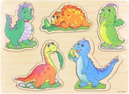 Puzzle ad incastro in legno - dinosauri