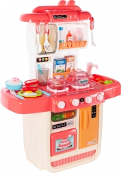 grande cucina rosa con suoni