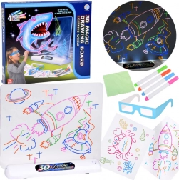 Lavagna magica 3D con retroilluminazione LED, pennarelli e occhiali 3D