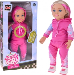 Bambola in tuta sportiva 48 cm con lunghi capelli biondi