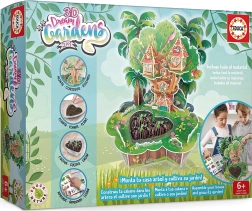 EDUCA 3D DREAM GARDENS: casa sull’albero 2 in 1 – set creativo con mini giardino