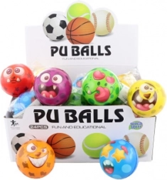 Pallina in spugna con faccine 7 cm