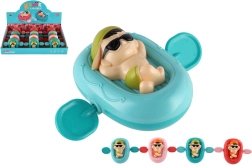 Omino a carica su materassino per l’acqua, in plastica, 13 × 9 cm, 4 colori