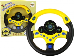 Volante interattivo giallo simulatore di guida Suoni Luci