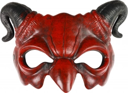 Maschera diavolo/demone in gomma per carnevale e Halloween