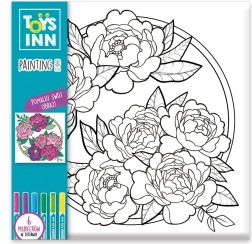 Immagine da colorare con pennarelli fiori