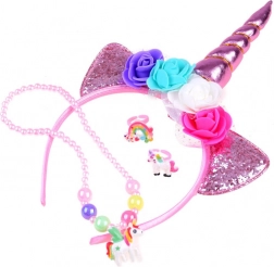 Cerchietto unicorno con accessori per bambini