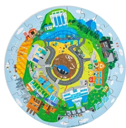 Puzzle di legno rotondo Riciclaggio – BIGJIGS TOYS