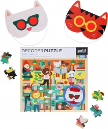Petit Collage puzzle biblioteca con occhiali 3D