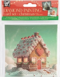 Diamond painting – biglietto di Natale Casetta di pan di zenzero e alberello 13×13 cm