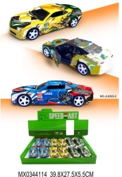 Modello in metallo di auto sportiva con portiere apribili e funzione pull-back