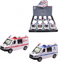 Auto ambulanza con luce e suono, 14 cm