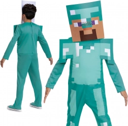 costume per bambini Steve con armatura di diamante Minecraft 127–136 cm (7–8 anni)