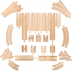 BIGJIGS RAIL binari in legno, set da 25 pezzi