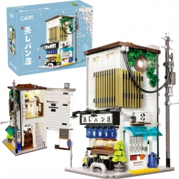 Set di costruzione CaDA negozio giapponese di panini al vapore con illuminazione LED, 1108 pezzi