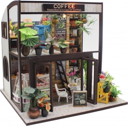 miniatura della casa caffetteria – kit di montaggio con illuminazione LED