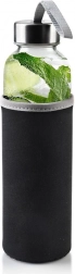 Borraccia in vetro con custodia in neoprene 490 ml nera