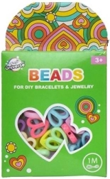 Set di perline colorate a cuoricino con cordino 1 m