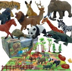 Woopie safari – set di figurine con base scenica, 24 pz