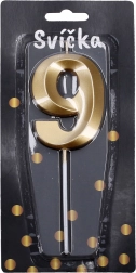 Candela da festa dorata - numero 9