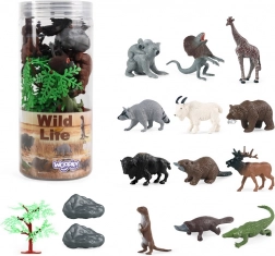 WOOPIE set di figurine di animali selvatici, 15 pz