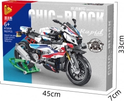 Set da costruzione moto da corsa bianca, 912 pezzi