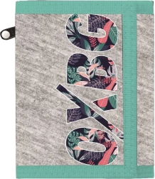 Portafoglio in tessuto OXY Grey Tropical con chiusura a strappo