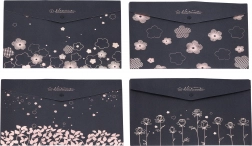 cartellina portadocumenti in plastica con bottone a pressione 33 × 23 cm – motivo floreale