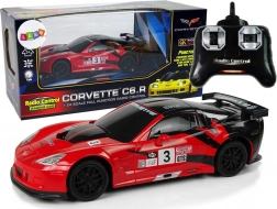 Auto sportivo R/C 1:24 Corvette C6.R rosso con illuminazione
