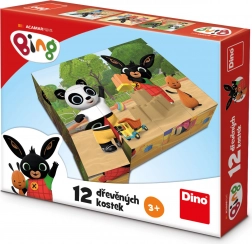 Blocchi di legno BING 12 pz – puzzle 3D con licenza e set da costruzione