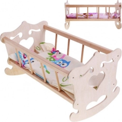 Culla in legno per bambola 50 cm + biancheria ZA2021