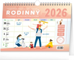 Calendario planner familiare settimanale Notique con gancio 2026
