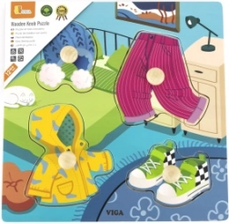 Puzzle in legno Viga con maniglie per vestiti