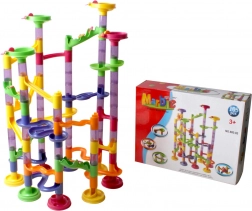 Pista per biglie per bambini 3+ con pezzi di costruzione, 105 pz e 30 biglie